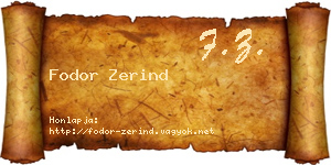 Fodor Zerind névjegykártya
