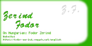 zerind fodor business card